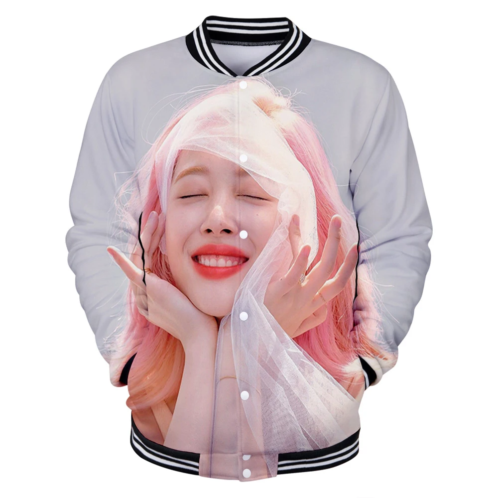 Sulli Новинка 3D Harajuku толстовки женские/мужские зимние повседневные бейсбольные куртки Modis Kpop размера плюс 4XL K-pop одежда