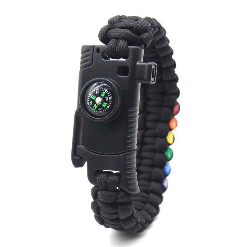Paracord Bracelet Six Color Outdoor Bracelet Camping Hiking Emergency Tactical Survival