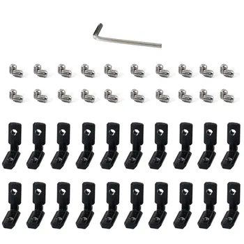 

5/10/20PCS Black European Standard T Slot L-Shape 1515/2020/3030/4040 Aluminum Profile Interior Corner Connector Joint Bracket