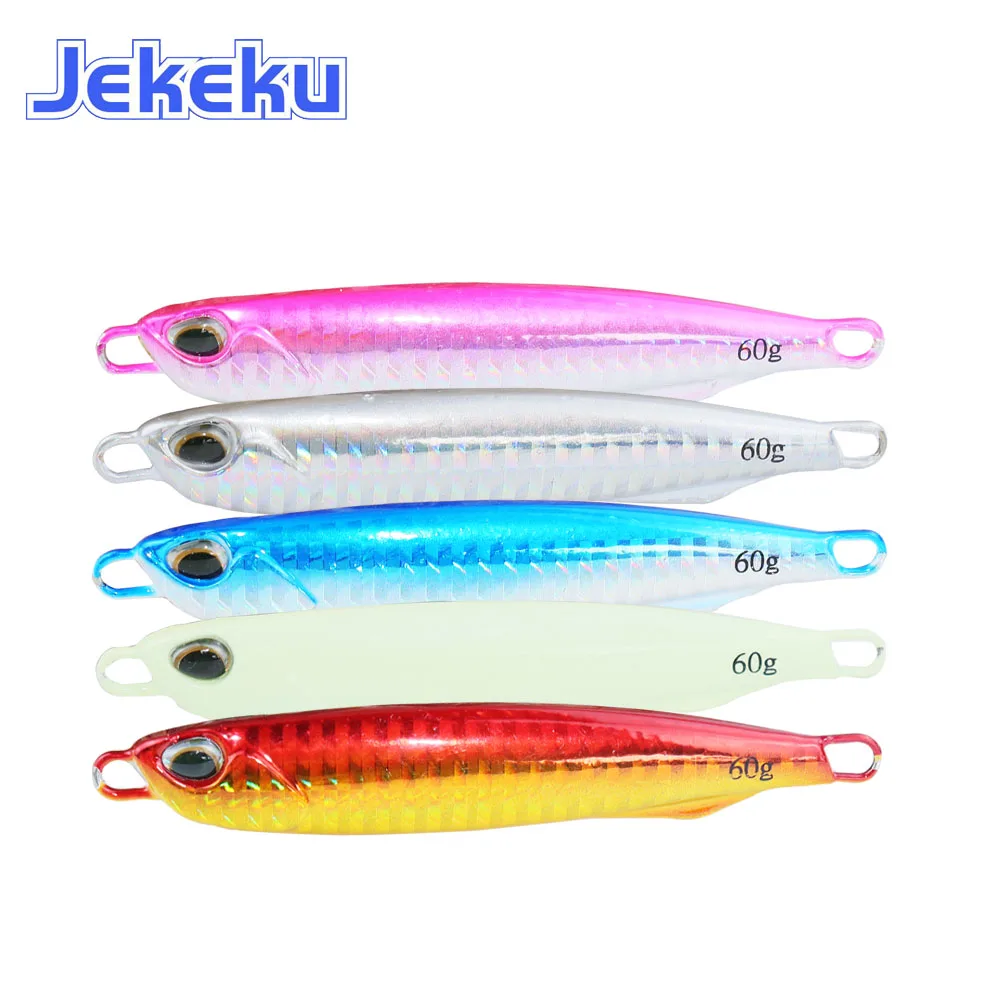 

JEKEKU 1pc NEW Metal Jigging Spoon Fishing Lure 40g 60g Jigging Lead Fish Sea Bass Fishing Lure Artificial Bait Lead Lure