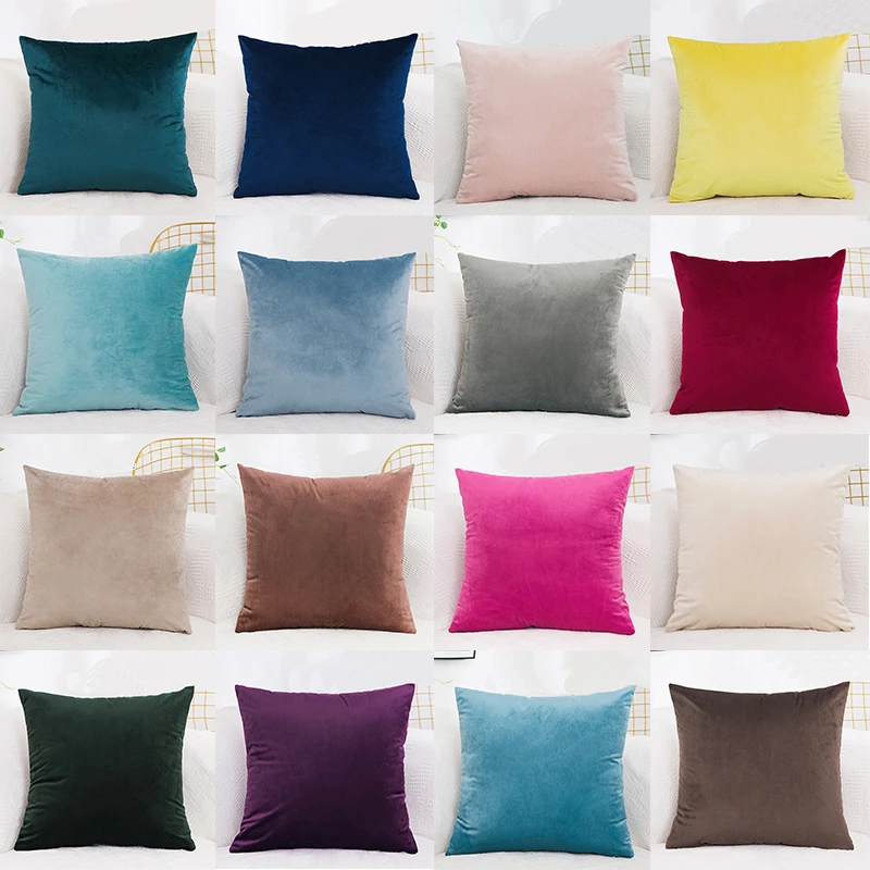 Soft Simple Cushion Cover Solid Color Velvet Pillow Case for Sofa Home Décor Soft Simple Cushion Cover Solid Color Velvet Pillow Case for Sofa Home Décor