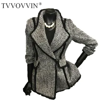 

TVVOVVIN Womens Wool Coats Temperament Short Wool Coat Single Button Long Sleeve Slim Woolen Coat Women All Match Autumn XL B396