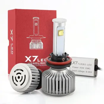 

X7 40W Waterproof Super Bright LED 2 Sides 360 Fix Light Auto Head Light Bulb Head Lamp Conversion Kit for Vehicles