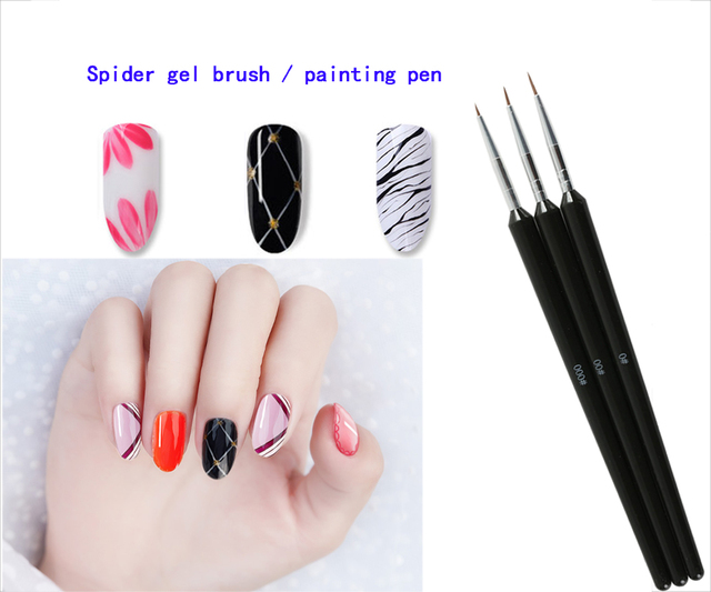 Art Brush Set Manicure Tools Gradient Gel Nail Polish Builder Drawing Carving Ombre Brushes French Nail Design Painting Pen