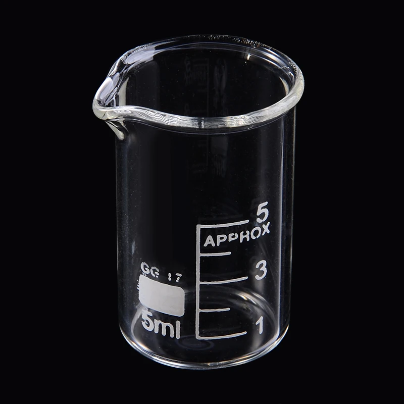 SGerste - Vaso de cristal transparente de 10 ml, 25 ml, 50 ml, vaso medidor  de borosilicato, vaso de cristal para escuela, química, laboratorio,  suministros de estudio : : Industria, empresas y ciencia