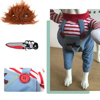 

Novelty Funny Dog Clothes Costume Pet Clothing Christmas Halloween Cosplay Kit With Hat