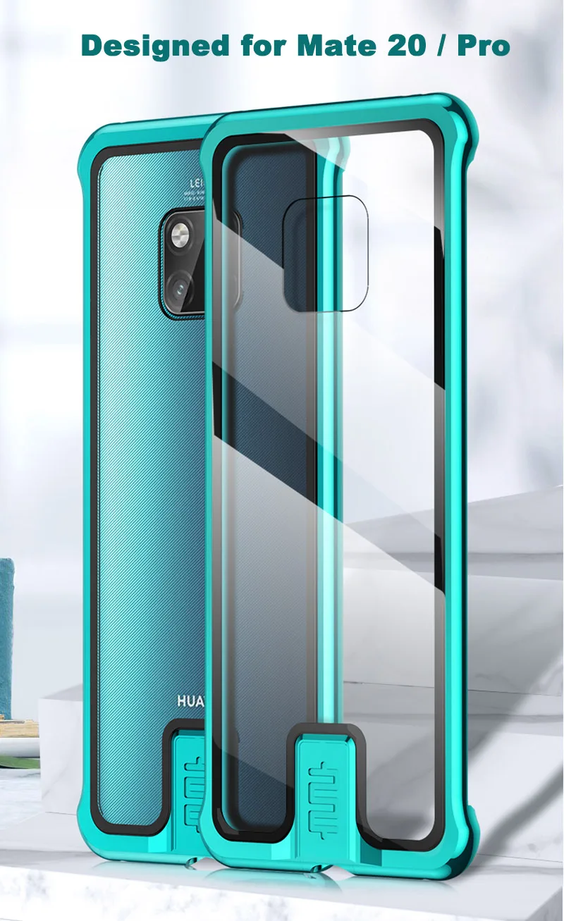 Новое поступление, чехол для телефона huawei mate 20 Pro, роскошный алюминиевый бампер, прозрачное стекло, полное покрытие, пуш-ап