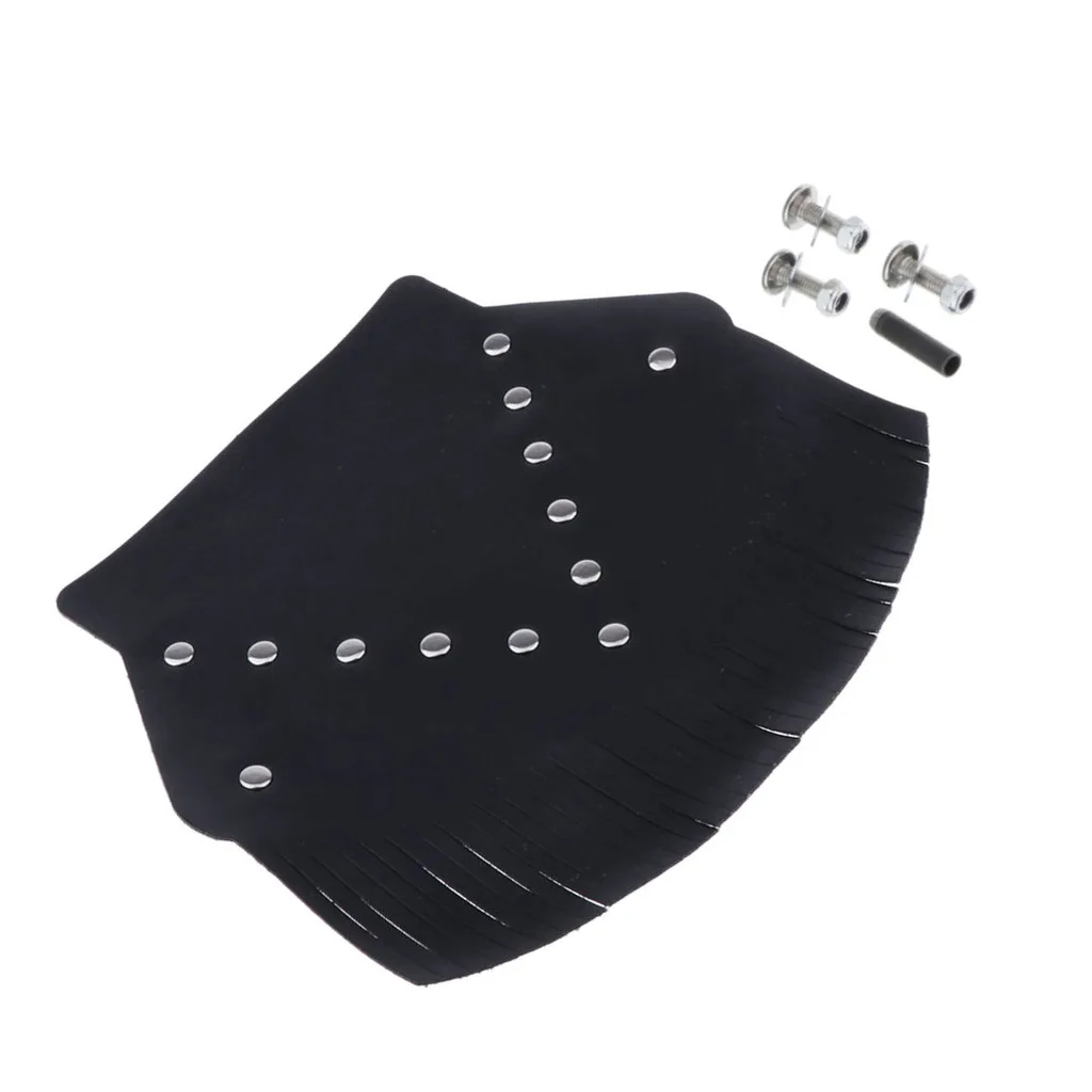 Fringed PU Rear Wheel Fender Splash Guard Cover for Harley Sportster XL883 Motorbike - Black