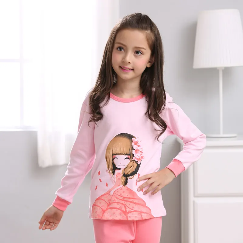 Зимние Детская Пижама с героями мультфильмов, одежда для сна для маленьких девочек одежда для детей Пижама для мальчиков и девочек, пижама, ночная одежда для малышей, От 3 до 14 лет комплект детской одежды - Цвет: XB-15