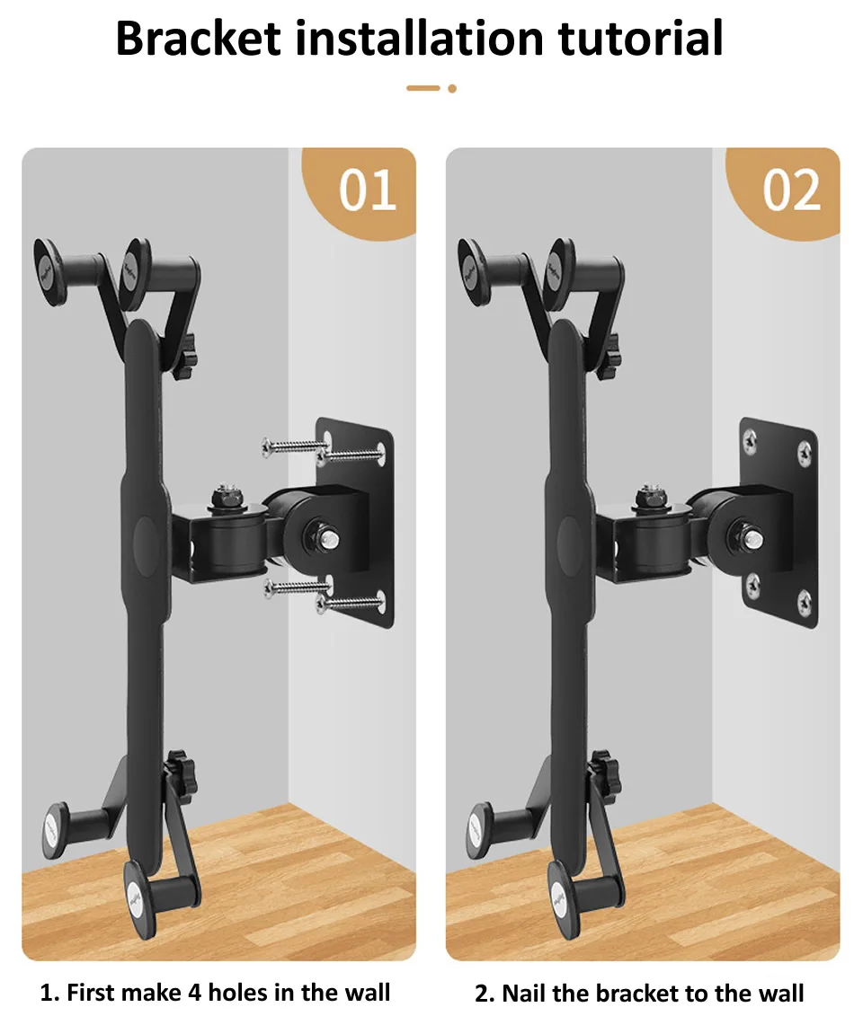 suporte de suspensão da parede da liga de alumínio do suporte da tabuleta da montagem da parede da rotação de suporte para iphone ipad xiaomi mipad universal polegadas