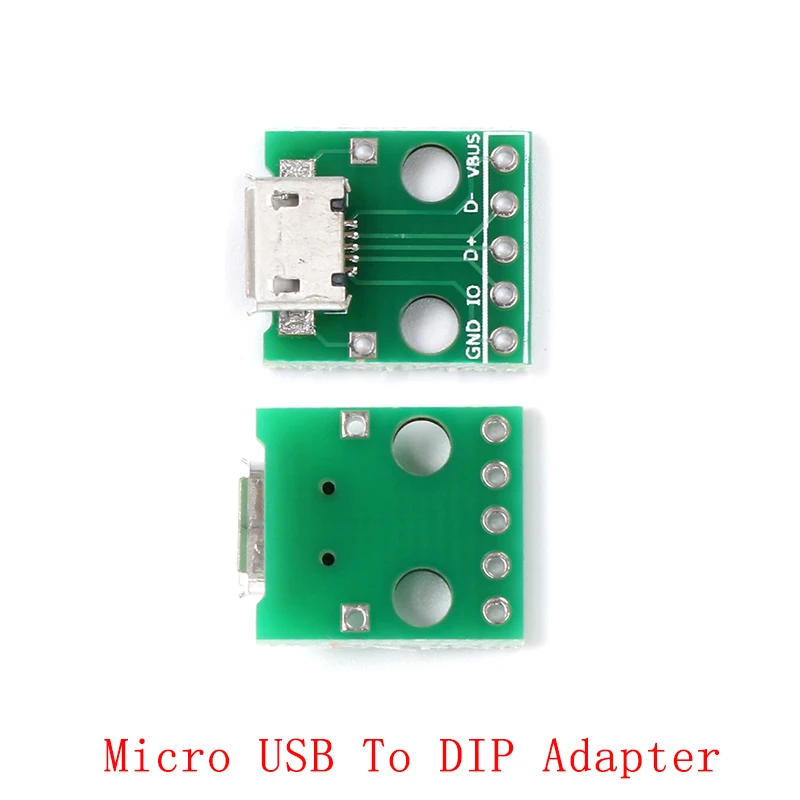 5 шт. DIY USB 3,0 Мужской Разъем/Мини MICRO USB к DIP адаптер 2,54 мм 5pin гнездовой разъем b Тип USB2.0 Женский PCB конвертер - Цвет: Армейский зеленый