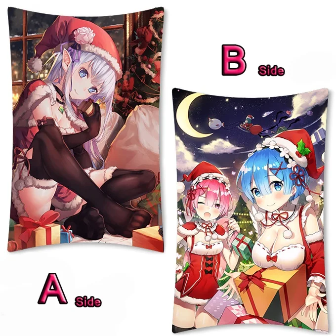 Милое Аниме Re: zero kara hajimeru isekai seikatsu Rem RamDakimakura длинная подушка для объятий Чехол Подушка для фанатов наволочка 35x55 см - Цвет: 09