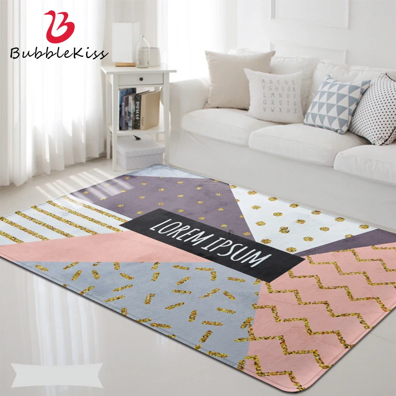 Bubble Kiss Carpet Nordic Style Geometric Colorful Matching Pattern Rugs for Living Room Home Double Layer Cotton 2021 | Дом и сад