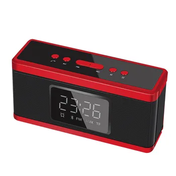 

Mini Portable Clock Alarm Clock Subwoofer Bluetooth Small Stereo Dual Speaker Card Desktop Small Steel Cannon Speaker