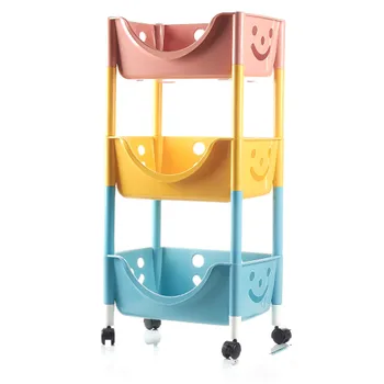 

Children's Toy Storage Rack Box Plastic Trolley Storage Rack Floor Multi-layer Household Living Room Snack Finishing Rack