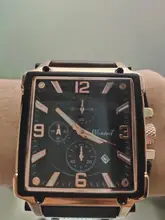 Reloj deportivo para hombre, cronógrafo de cuarzo, con Esfera Grande cuadrada de cuero, marca superior de lujo, a la moda, resistente al agua, nuevo, 2021