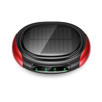 

Car Solar Air Purifier Freshener Portable USB Cleaner Auto Fresh Air Purifier ,Black Red