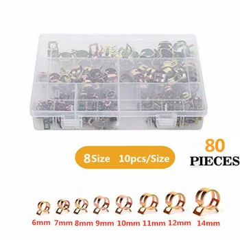 

80PCS/SET Spring Clips Hose Clamps For Holding Tight On Fuel/Vauum/Water Hose