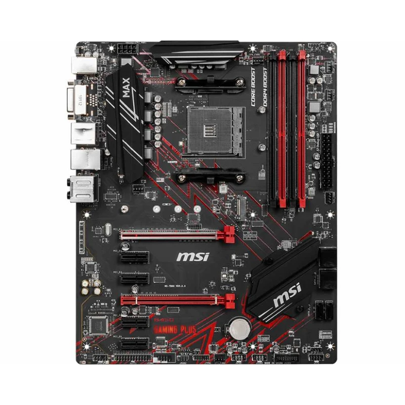 Материнская плата MSI B450 GAMING PLUS MAX Soc-AM4 AMD B450 4xDDR4 ATX AC`97 8ch(7.1) GbLAN RAID+DVI