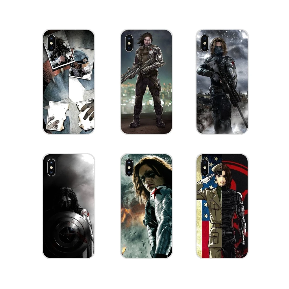 

TPU Transparent Case For Xiaomi Redmi 4A S2 Note 3 3S 4 4X 5 Plus 6 7 6A Pro Pocophone F1 America Civil War Winter Soldier Bucky