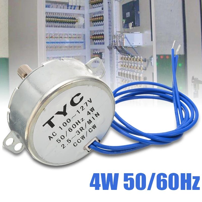 1 шт. Проигрыватель Синхронный двигатель CCW/CW направление 4W 50/60Hz 2,5-3 оборотах переменного тока 100-127 в электродвигатели для вентилятор микроволновая печь Mayitr