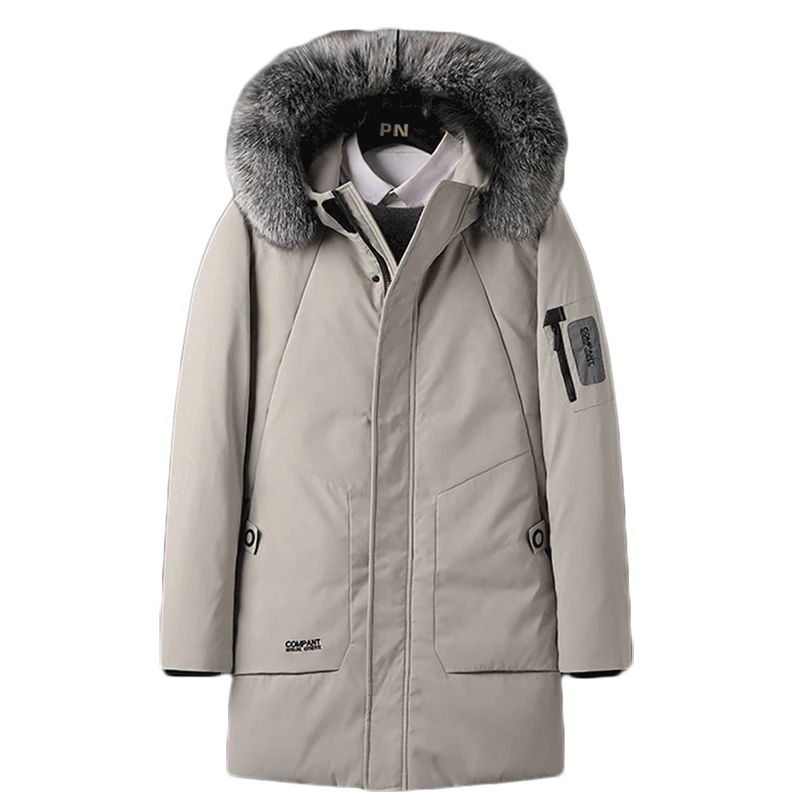 

2019 Winter New Men's Hooded Down Jacket Long Casual Slim Thick Warm Jacket Simple Men's Coat Parkas Plus Size S---3XL