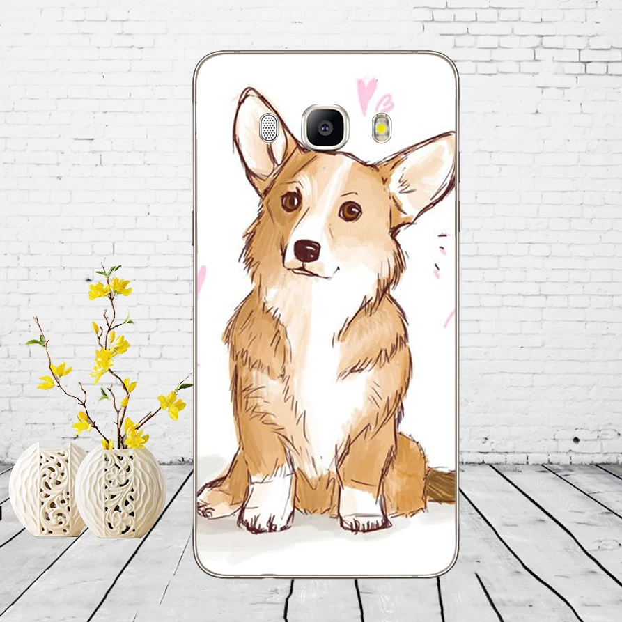 81DD супер милый щенок корги Мягкий силиконовый чехол для Samsung Galaxy A3 a5 A6 A8 j3 j5 j7