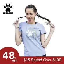 KELME, женские футболки для отдыха и спорта, летние, короткий рукав, для бега, йоги, упражнений, фитнеса, дышащий Топ, футболка для спортзала, K27C7010