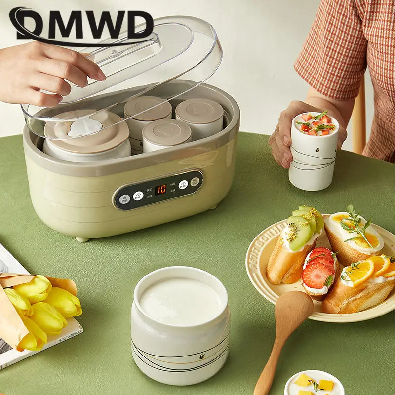 1.75L Multifunctional Thermostatic Brewing machine Intelligent Yogurt Fermenter Rice Wine Natto Kimchi Brew White porcelain Tank