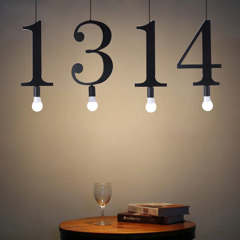 

Decorative Lights Cool Number Lettered Chandelier Single Bar Counter Restaurant Creative Clothing Store Coffee Shop Milk Tea Sho