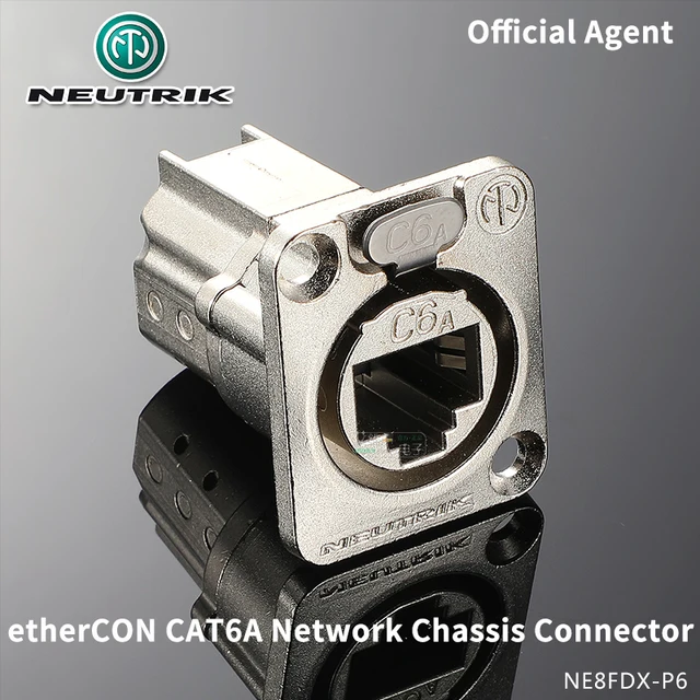 NEUTRIK etherCON CAT6A RJ45 Network Female Chassis Connector NEUTRIK etherCON CAT6A RJ45 Network Female Chassis Connector