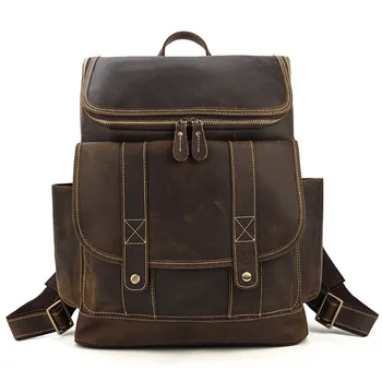 

Men's Fashion Leather Backpack Backpack Bag Student Bag Genuine Leather