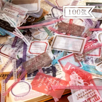 

100pcs/set Kawaii Phrase Stationery Stickers Cute Letter Strip Shape Stickers Lovely Paper Stickers For Kids DIY Scrapbooking