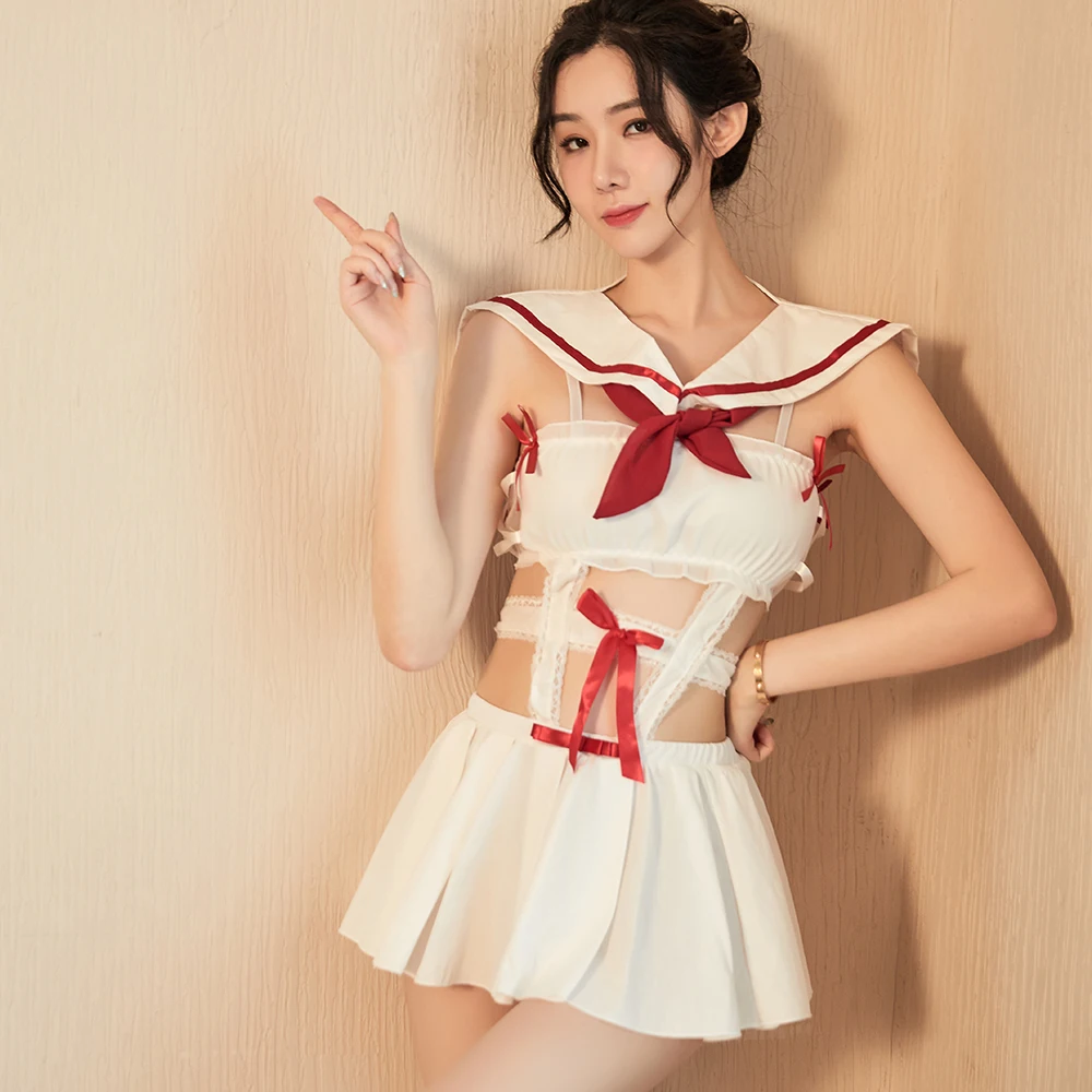 Порно Babydoll сексуальный комплект нижнего белья для женщин школьниц нижнее белье