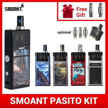 

Vape Smoant Pasito Starter Kit Box Mod 1100mah Battery Electronic Cigarette Pod System 3ml MTL Cartridge RBA Atomizer Pen S3168