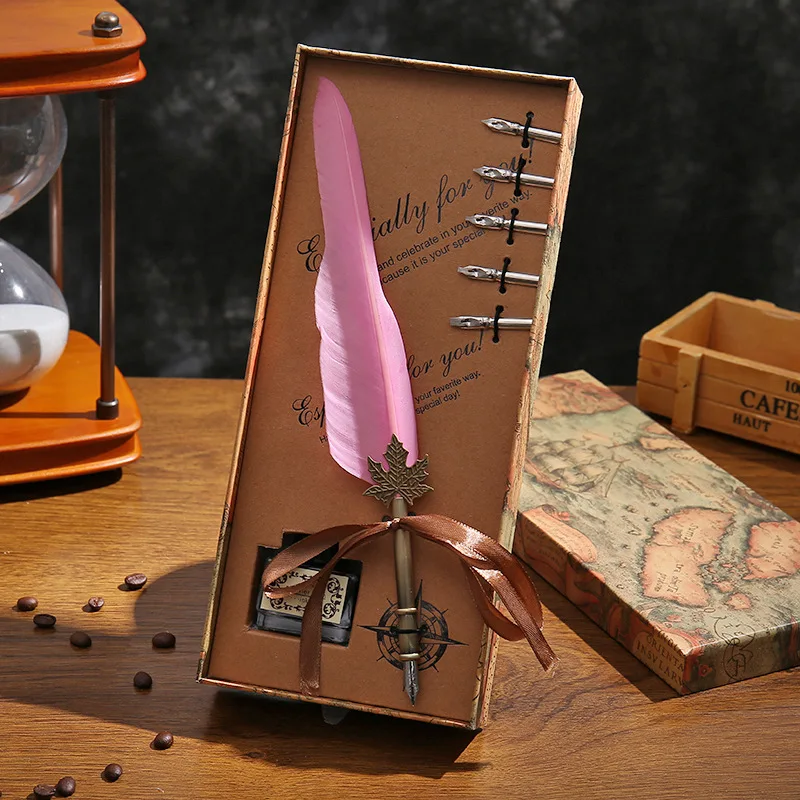 Стиль погруженный в воду перо Подарочная коробка Гарри Поттер РЕТРО перо каллиграфия ручка набор подарок на год