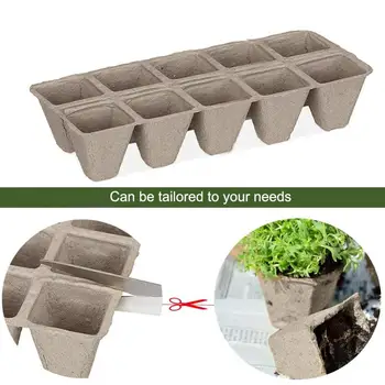 

10Pcs Disposable Household Pulp Seedling Tray Degradable Disposable Nursery Pulp Cultivatio Seedling Tray Household for Garden