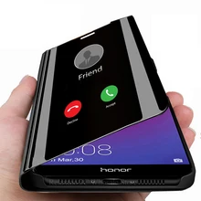 Зеркальный кожаный флип-чехол honor 7a 7c pro 7 s, смарт-чехол с подставкой для huawei honor 10 lite light 20 on honer 8s 8x 8a 8c coque