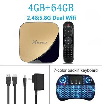 4G 64G I8-L CRENOVA X88 PRO Android tv Box 4K 3D RK3318 4 Гб ОЗУ 64 ГБ 32 ГБ 2,4 г/5 г Wi-Fi Youtube Google Play Smart tv Box - Color: 4G 64G I8-L