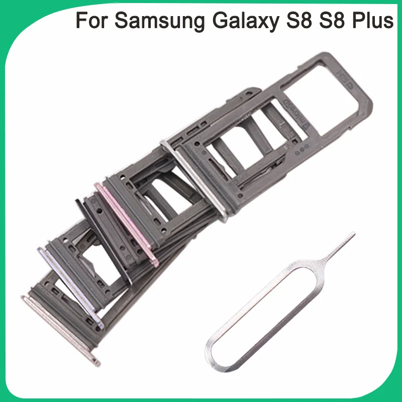 

Rear New S8 S8 Plus SIM Card Tray For Samsung Galaxy G950 G955 Sim Card Holder Slot Single Dual Version