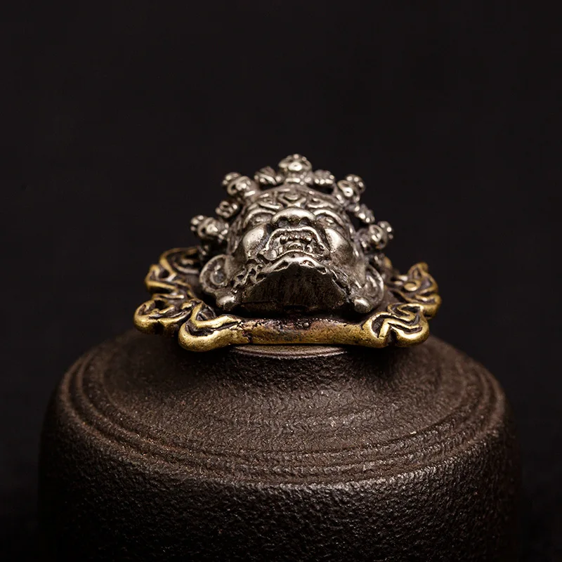 Description Picture 6 of itemDIY Angry Buddha Skull Face Brass Screws Rivet Button Leather Bag Wallet Chains Garment Decorations Punk Retro Buckles Connector