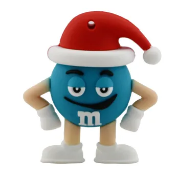 

Christmas Hat Chocolate M&M Usb Stick 2.0 Pen Drive Usb Flash Drive 4G 8G 16G 32GB Pendrive 64G 128G 256G Flash Memory Card Gift