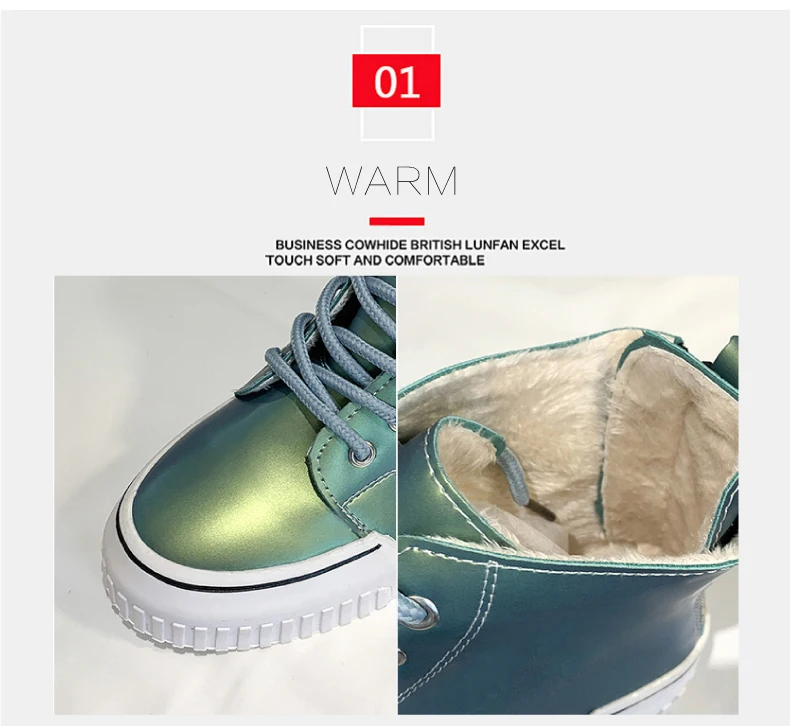 CAGILKZEL 2019 Winter Shoes Woman Boots Warm Fur Plush Sneakers Women Ankle Pink Boots Women Lace-up Ladies Shoes (4)