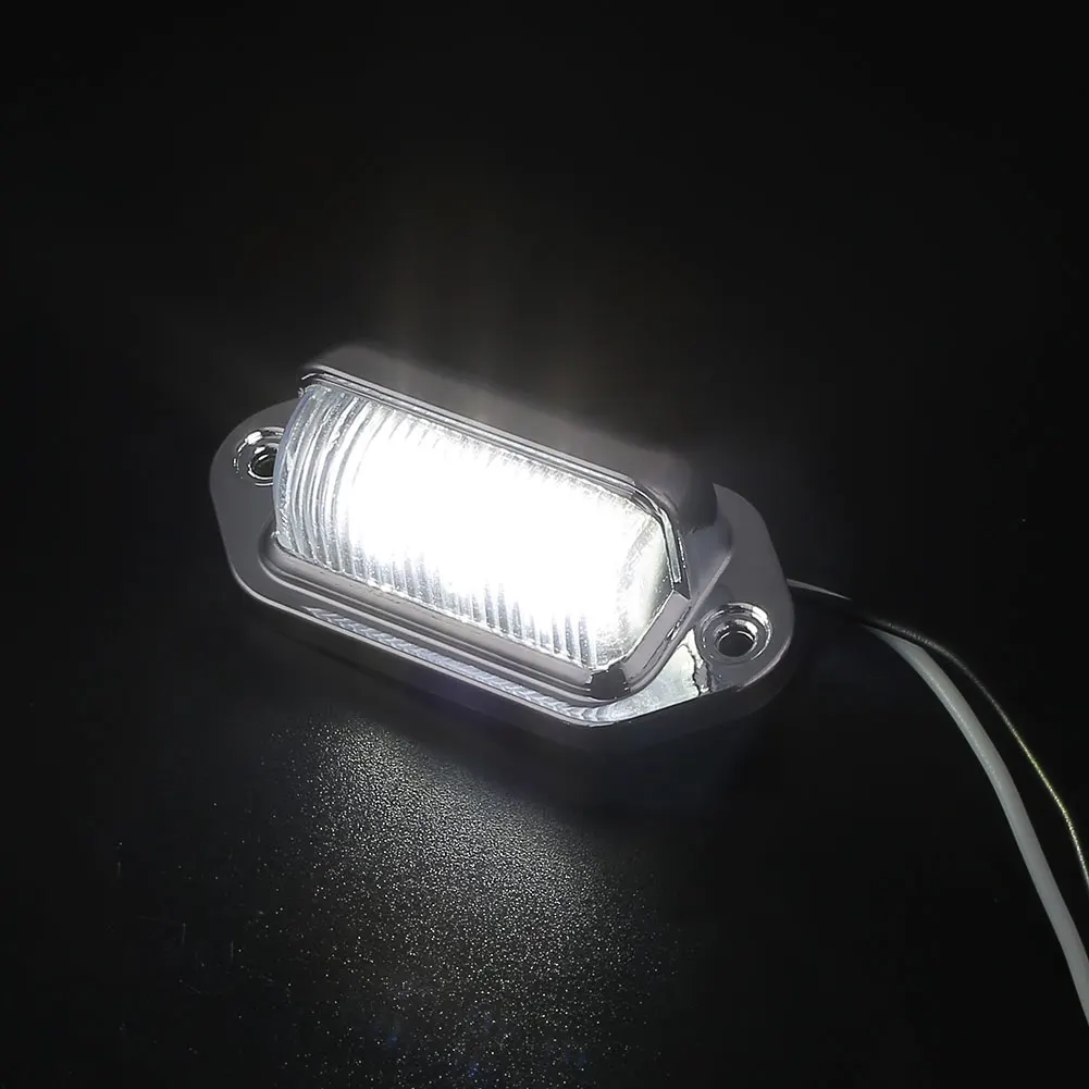 License Plate Light Side Light Automotive Taillight Truck Trucks 6LED Silver Universal