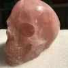 Natural Rose Quartz Crystal Hand Carved Skull Carving Reiki Healing Skulls For Decorate 5
