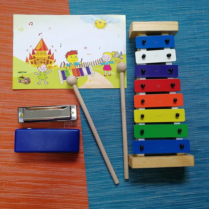 BMDT-деревянный ксилофон с 8 клавишами для детей, точно настроенный Glockenspiel, красочные ключи с Гравированными нотами