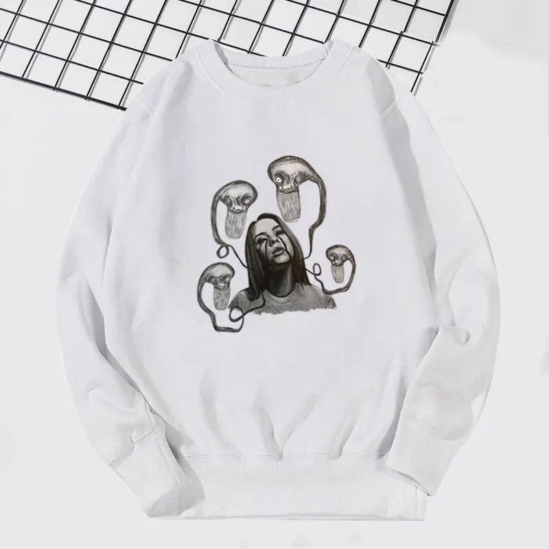 Billie Eilish/свитер для мальчиков; зимняя одежда для маленьких девочек; модная толстовка с капюшоном для маленьких девочек с принтом «Kpop Billie»; детские толстовки с капюшоном; повседневные рубашки - Цвет: 996h-bj-12-17-24