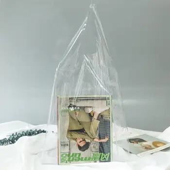 

Women Transparent PVC Shopping Bag Clear Fashion Reusable Eco Tote Bag Bolsa de la compra New Dropshipping
