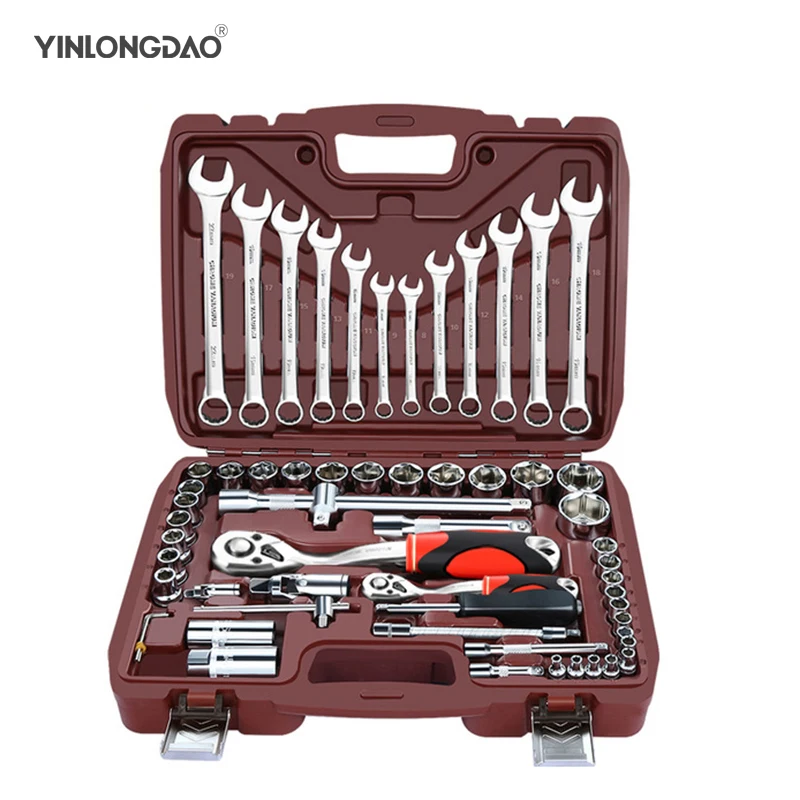 

61pcs Car Repair Tool 1/2-Inch Ratchet Torque Wrench Spanner Screwdriver Socket Set Combo Tools Kit Bicycle Auto Repairing Tool
