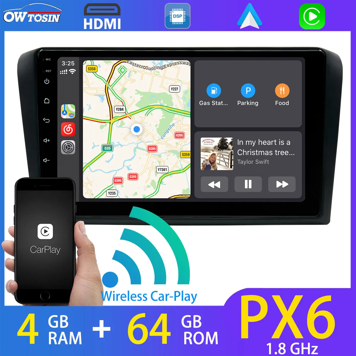 9 'ɺndroid 10 PX6 4G + 64G Автомобильный мультимедийный плеер для Mazda3 Mazda 3 2006-2012